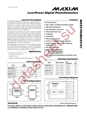 MAX5160LEUA datasheet  